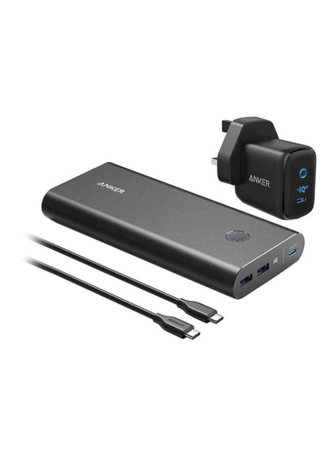 Anker - PowerCore Plus Powerbank With Powerport III Mini Wall Charger Adapter Black - Image 1