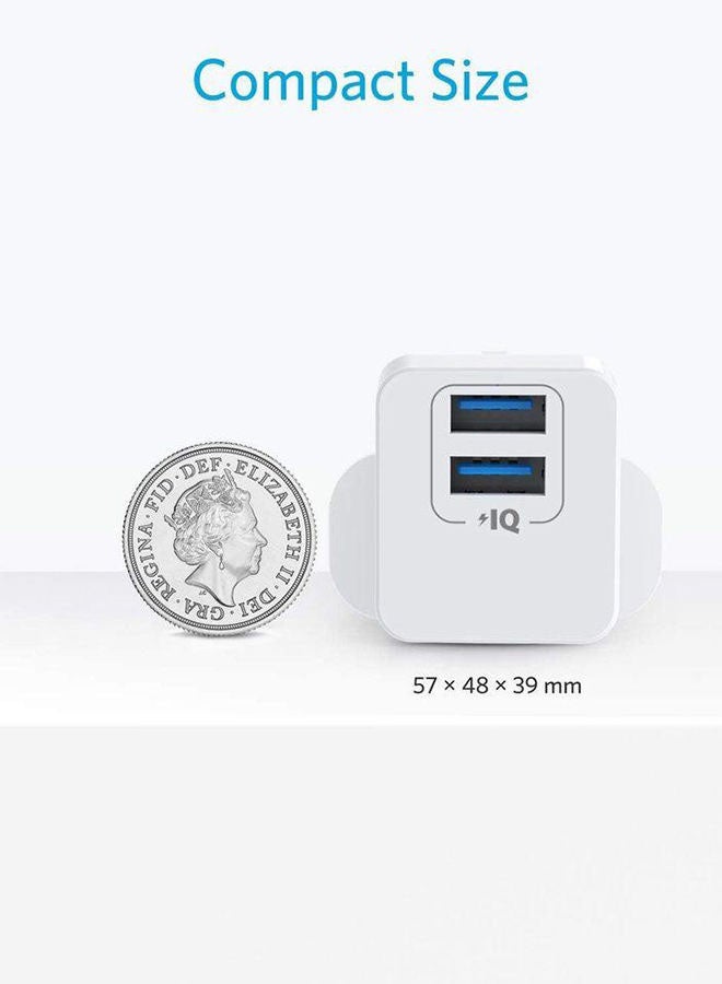 Anker USB Plug,  PowerPort mini Dual Port USB Charger, Compact Wall Charger Cube, For iPhone 16/15/14/13/12/11 Pro Max, Galaxy S25/S24/S23/S22/Note20, HTC, LG, and More White White  - Image 2