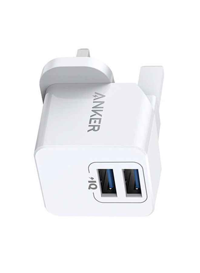 Anker - USB Plug,  PowerPort mini Dual Port USB Charger, Compact Wall Charger Cube, For iPhone 16/15/14/13/12/11 Pro Max, Galaxy S25/S24/S23/S22/Note20, HTC, LG, and More White White - Image 1