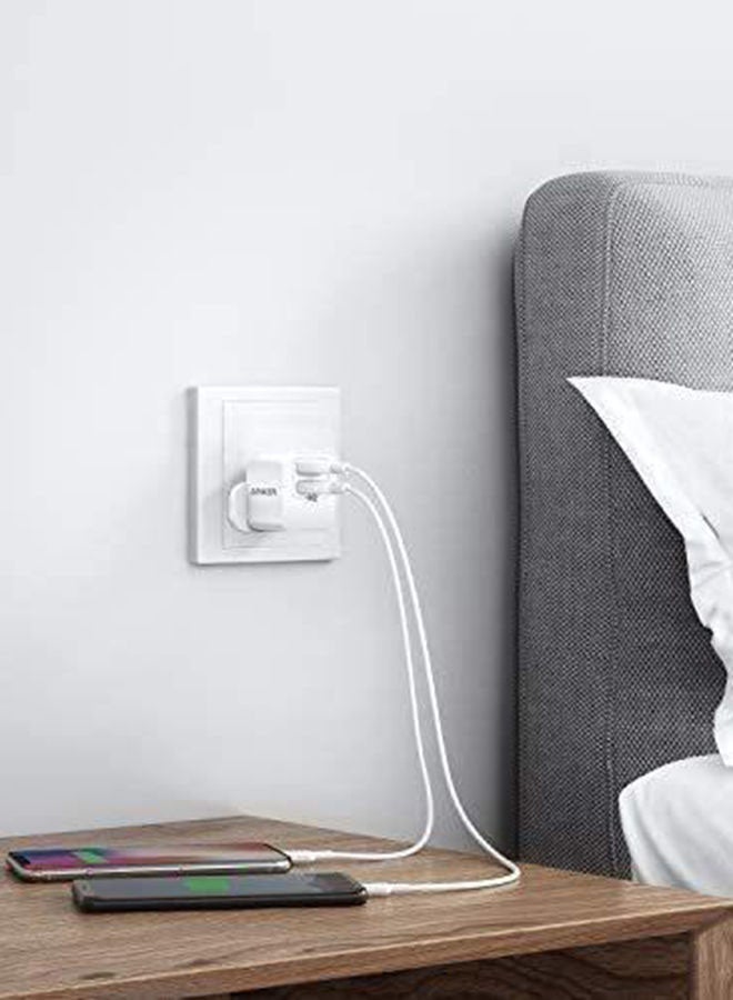 Anker - USB Plug,  PowerPort mini Dual Port USB Charger, Compact Wall Charger Cube, For iPhone 16/15/14/13/12/11 Pro Max, Galaxy S25/S24/S23/S22/Note20, HTC, LG, and More White White - Image 1