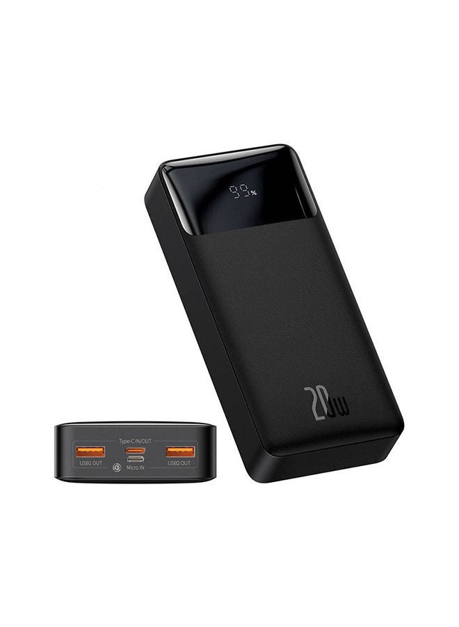 Baseus 20000 mAh Bipow Digital Display Portable Charger, High-Capacity 20000mAh 20W USB-C Power Delivery Power Bank for iPhone 13/12/11/11Pro/11 Pro Max/X /8, Samsung, iPad Pro 2018, Quick Charge Devices 20 watt Black  - Image 1
