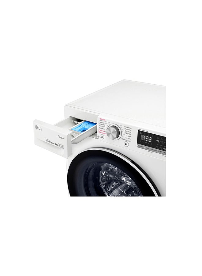 LG - Front Load Washer AI DD  Steam ThinQ Platinum 9 kg F4R5VYG0W White - Image 1