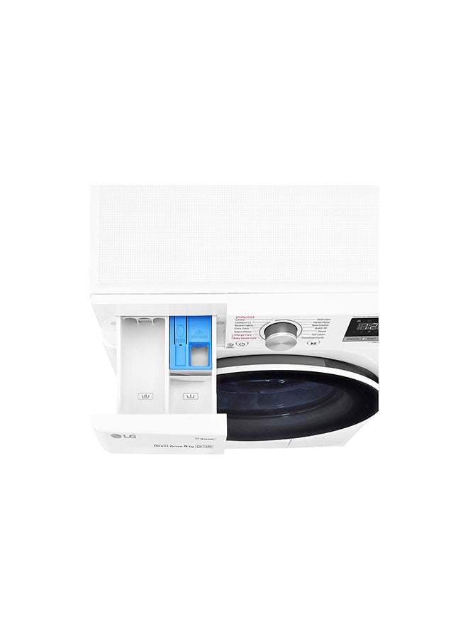 LG - Front Load Washer AI DD  Steam ThinQ Platinum 9 kg F4R5VYG0W White - Image 1