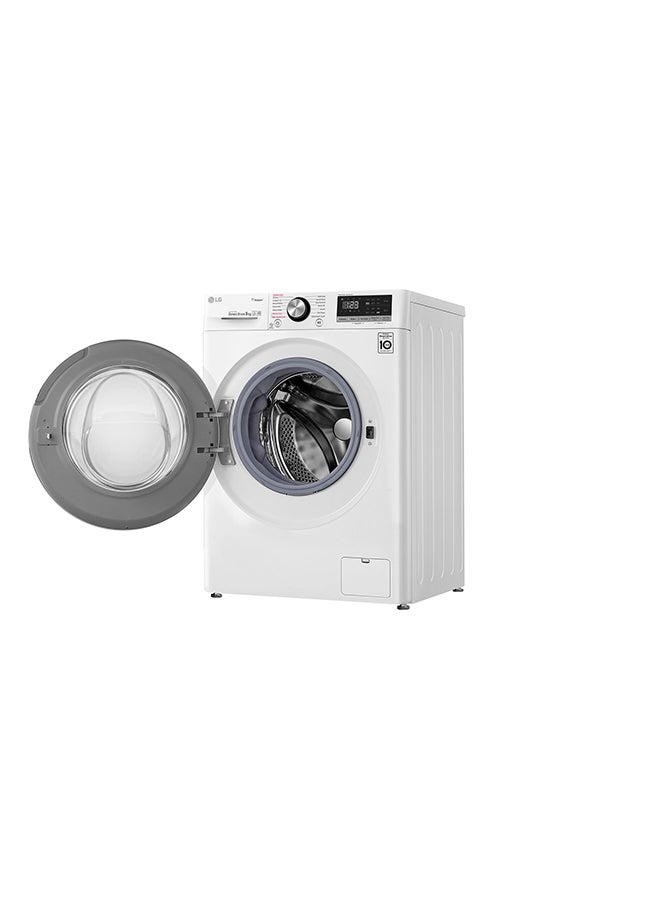LG - Front Load Washer AI DD  Steam ThinQ Platinum 9 kg F4R5VYG0W White - Image 1