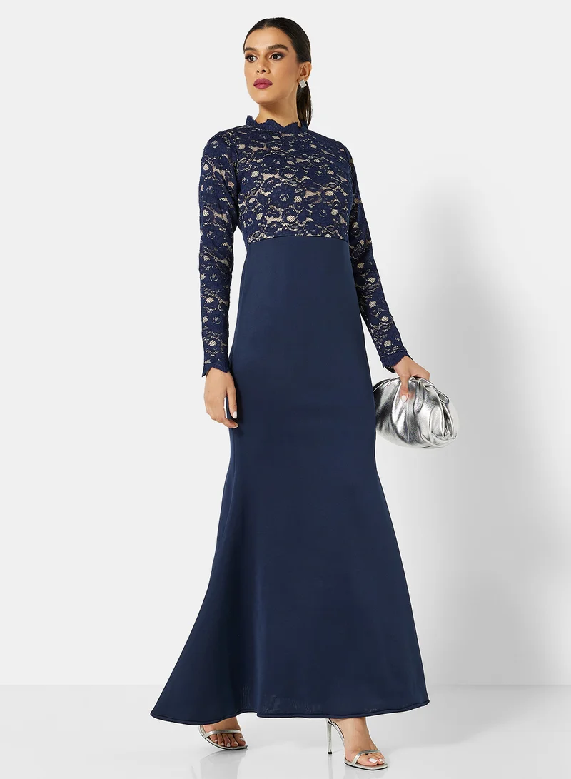 SIVVI for HANIYA Lace Bodice Dress Blue