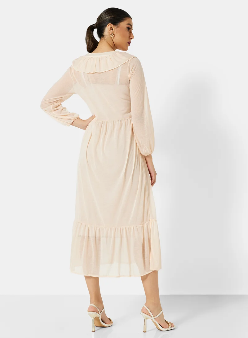 SIVVI for HANIYA Ruffled Midi Dress