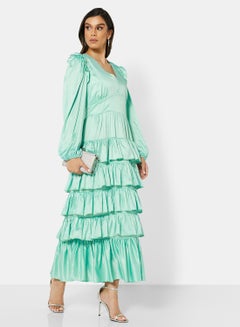 Ruffle Detailed Dress Mint - v1668154742/N45031843V_4