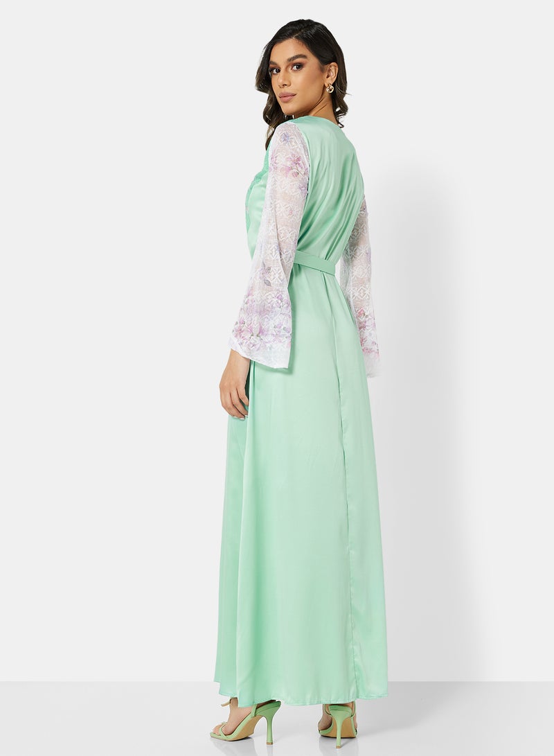SIVVI for HANIYA - Floral Bodice Dress Blue - Image 1