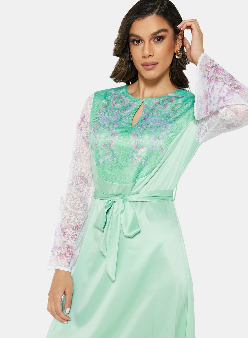 SIVVI for HANIYA - Floral Bodice Dress Blue - Image 1