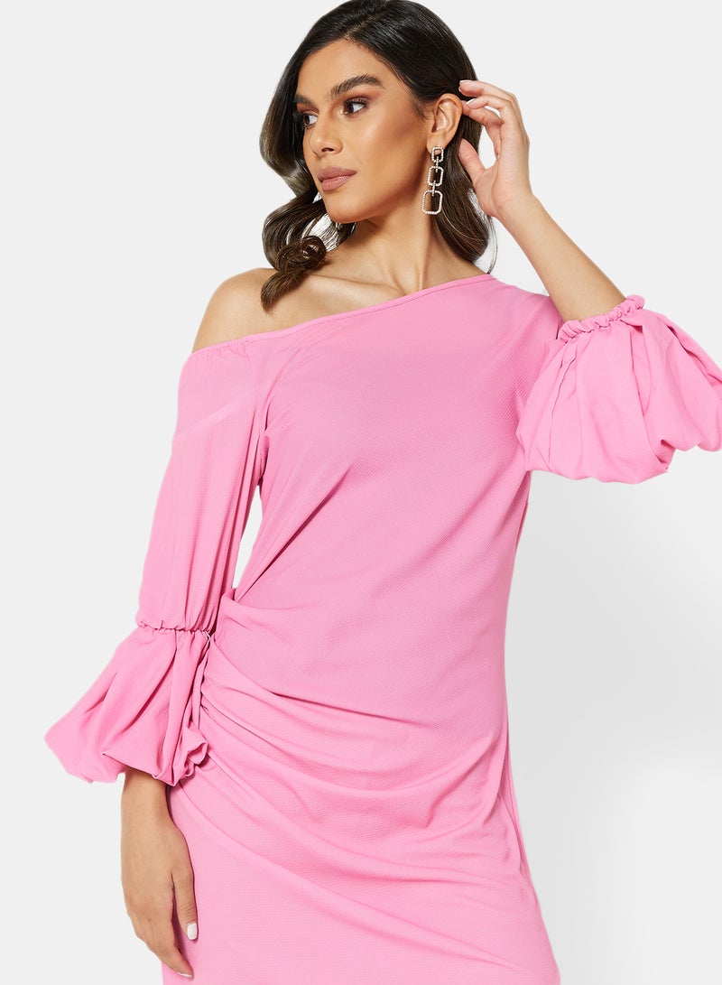 SIVVI for HANIYA One Shoulder Dress Pink - Image 3