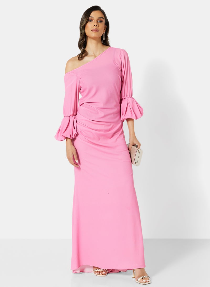 SIVVI for HANIYA One Shoulder Dress Pink - Image 4