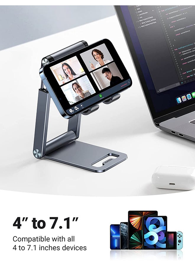 Ugreen - Phone Stand, Premium Metal Phone Holder For Desk, Height Adjustable Mobile Stand Foldable Phone Holder Compatible With iPhone 16/15 Series, Samsung Galaxy S24 S23, Xiaomi, HONOR, Tablet/iPad Grey - Image 1