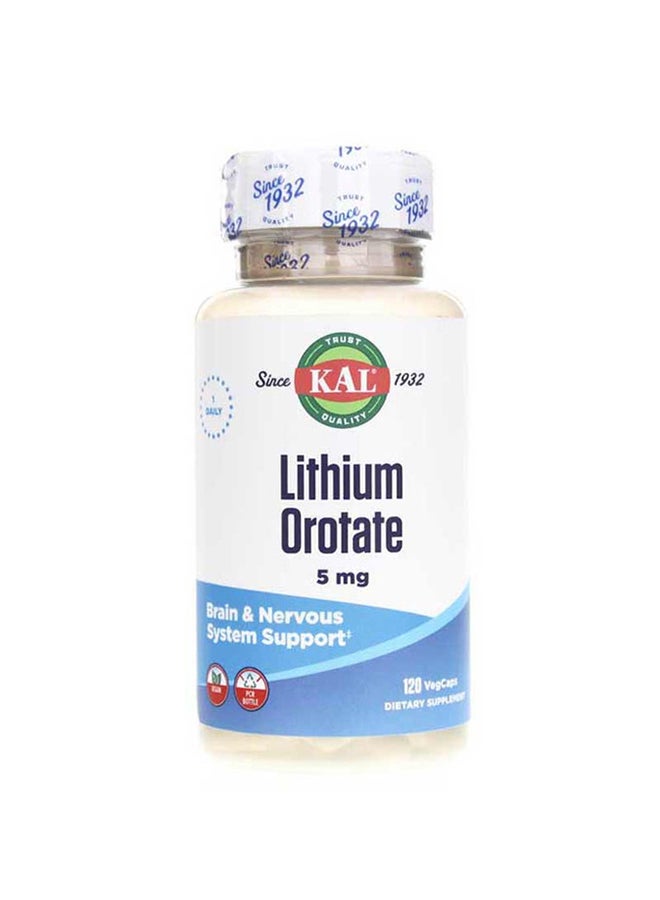 KAL Lithium Orotate5mg - 120 Capsules - Image 1