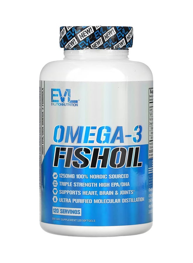 EVLUTION NUTRITION Omega-3 Fish Oil - 120 Softgels 