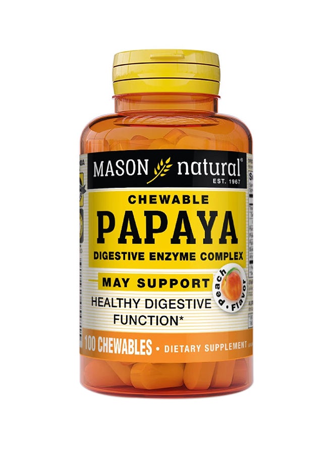 Mason Natural - Papaya Digestive Enzyme Complex - 100 Chewables - Image 1