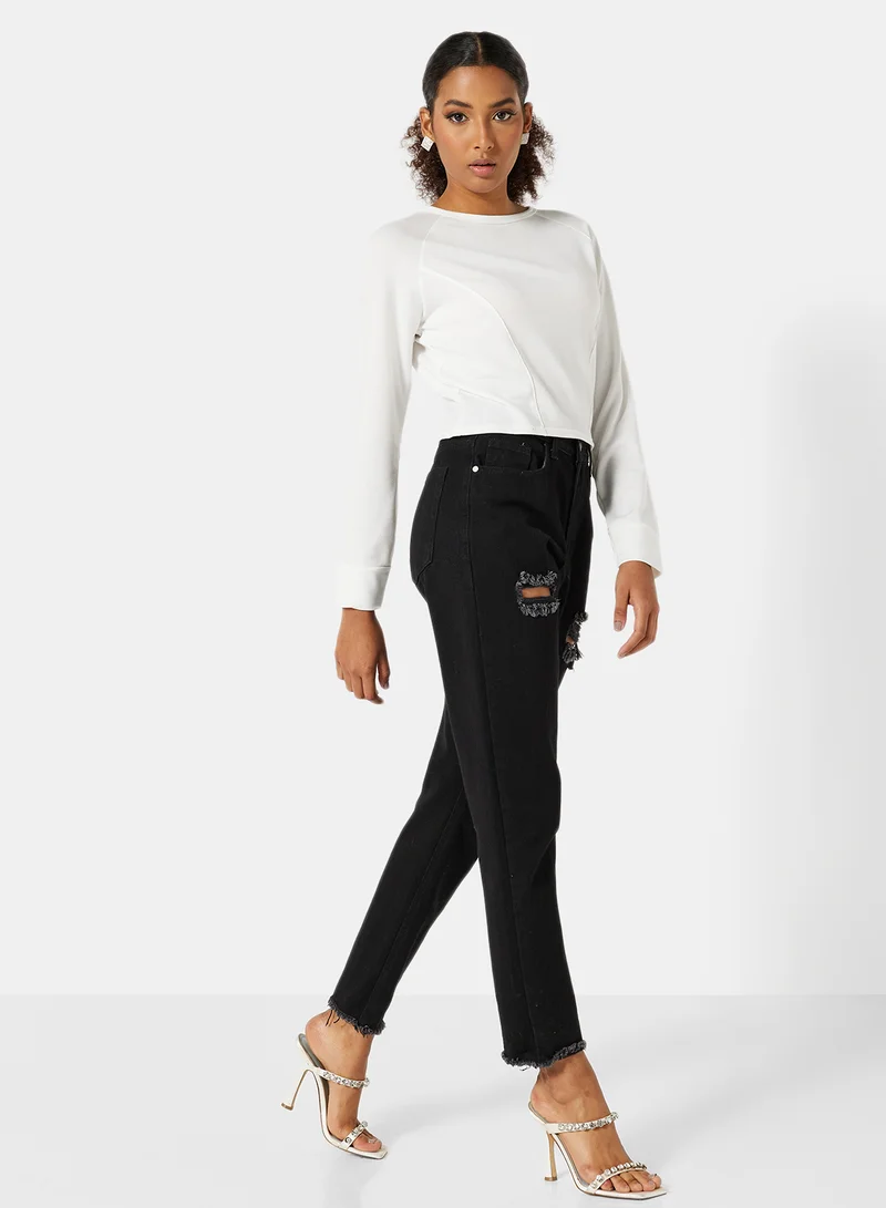FEMME LUXE Long Sleeve T-Shirt White