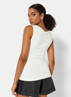 FEMME LUXE Square Neck Blouse White  - Image 2