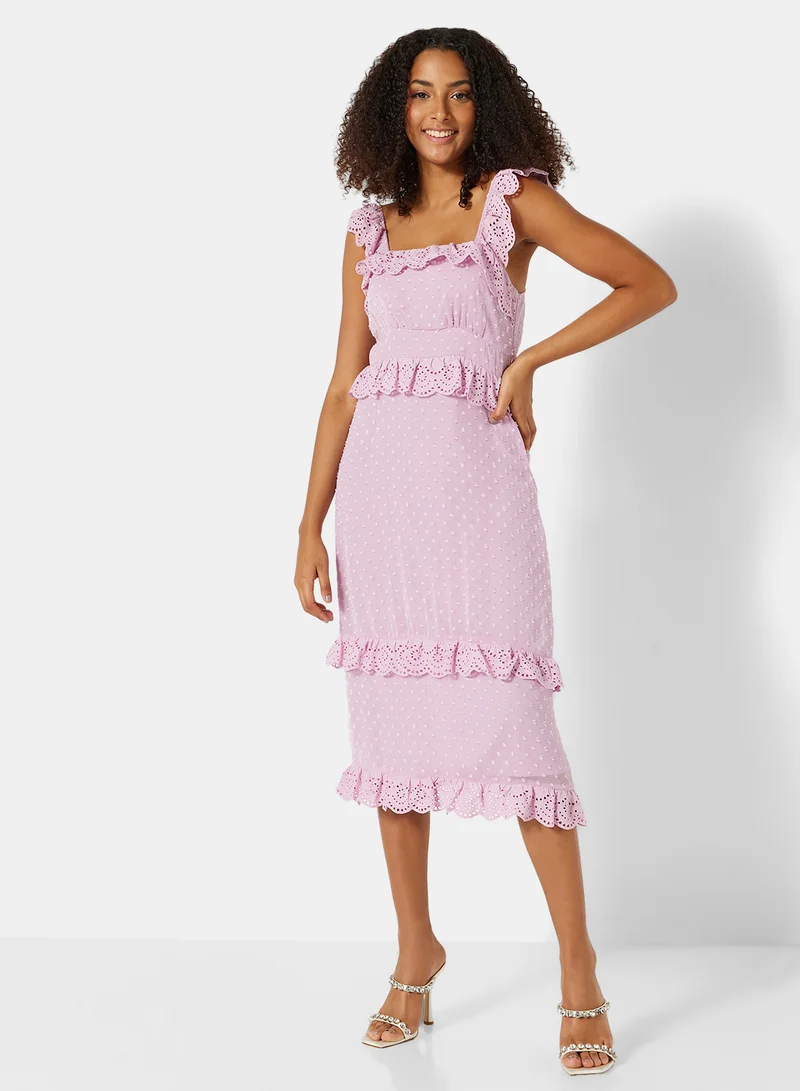 Hope & Ivy Tiered Midi Dress