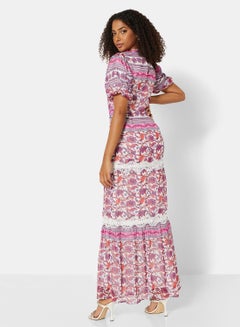 Hope & Ivy Floral Print Belted Maxi Dress Multicolour  - Image 2