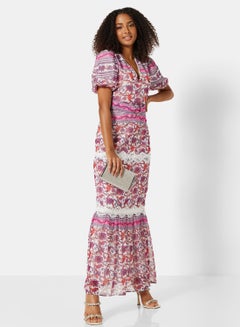 Hope & Ivy Floral Print Belted Maxi Dress Multicolour  - Image 4