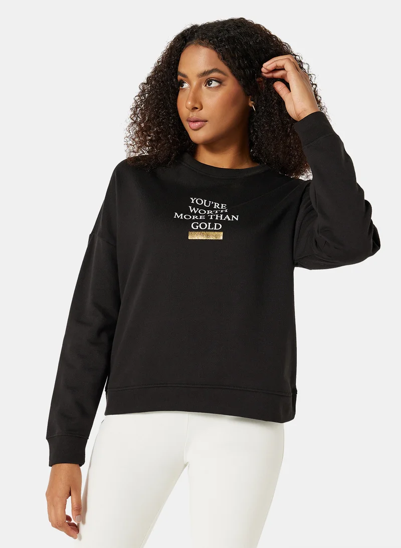 I.Scenery Graphic Sweatshirt Black