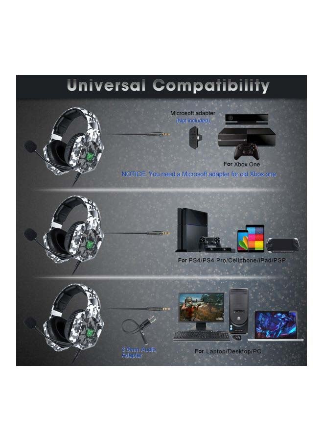 onikuma Wired Over-Ear Gaming Headphones With Mic  For PS4/PS5/XOne/XSeries/NSwitch/PC - Image 3