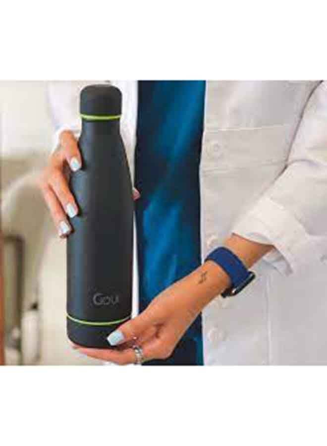 Goui - Loch - Bottle Double Insulated 18/8 Stainless Steel Bottle with Built-in 6000mAh Power Bank & 5W Wireless Charger – Hot & Cold Thermal Insulation for 12H Hot & 24H Cold Drinks - Black - Image 1