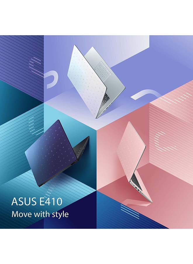 ASUS - E410 Laptop With 14-Inch FHD Display, Intel Celeron N4020 Processor / 4GB DDR4 RAM / 128GB SSD / Integrated Intel UHD Graphics 600 / Windows 11+356 Home / With Number Pad / English/Arabic Peacock Blue - Image 1