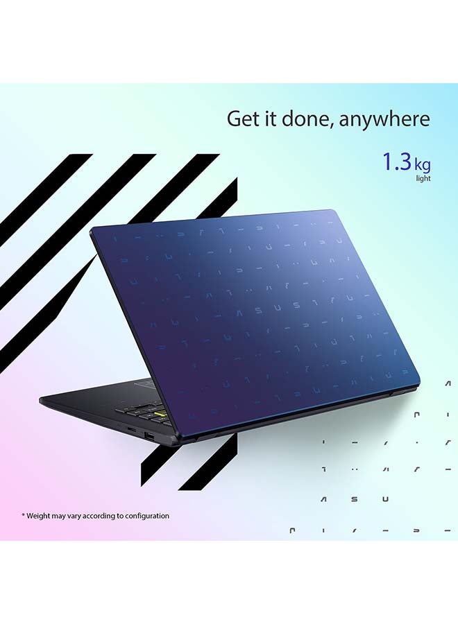 ASUS - E410 Laptop With 14-Inch FHD Display, Intel Celeron N4020 Processor / 4GB DDR4 RAM / 128GB SSD / Integrated Intel UHD Graphics 600 / Windows 11+356 Home / With Number Pad / English/Arabic Peacock Blue - Image 1