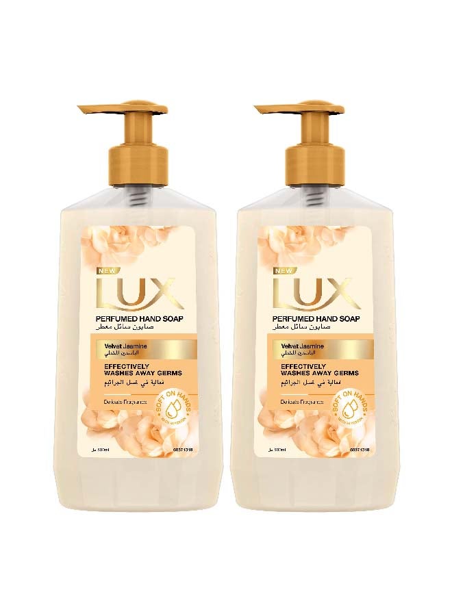 Lux Perfumed Hand Soap Glycerine Enriched Velvet Jasmine 500ml Pack of 2  - Image 1