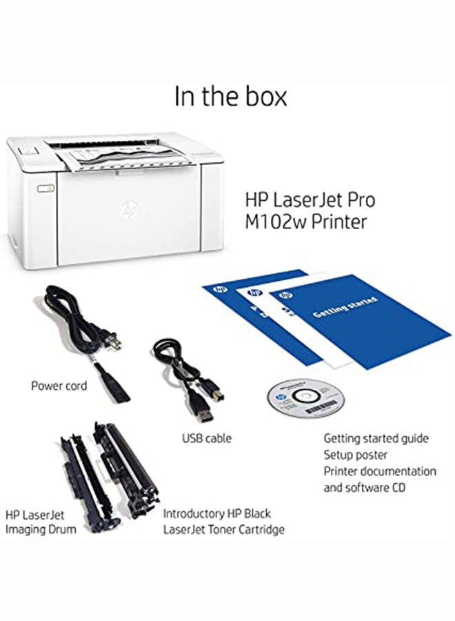 HP - LaserJet Pro M102w Printer With Print/Wi-Fi Function,G3Q35A White - Image 1