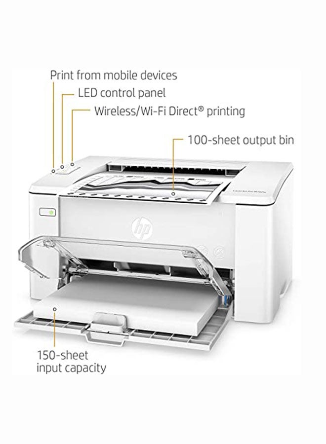 HP - LaserJet Pro M102w Printer With Print/Wi-Fi Function,G3Q35A White - Image 1