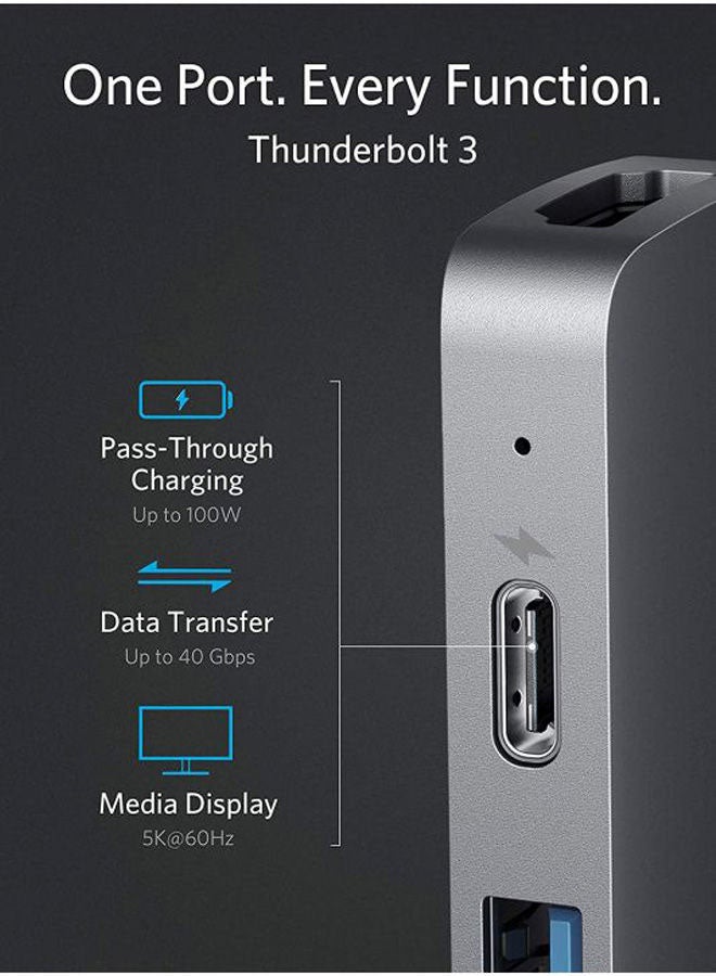 Anker - 7-Port USB Hub Grey - Image 1