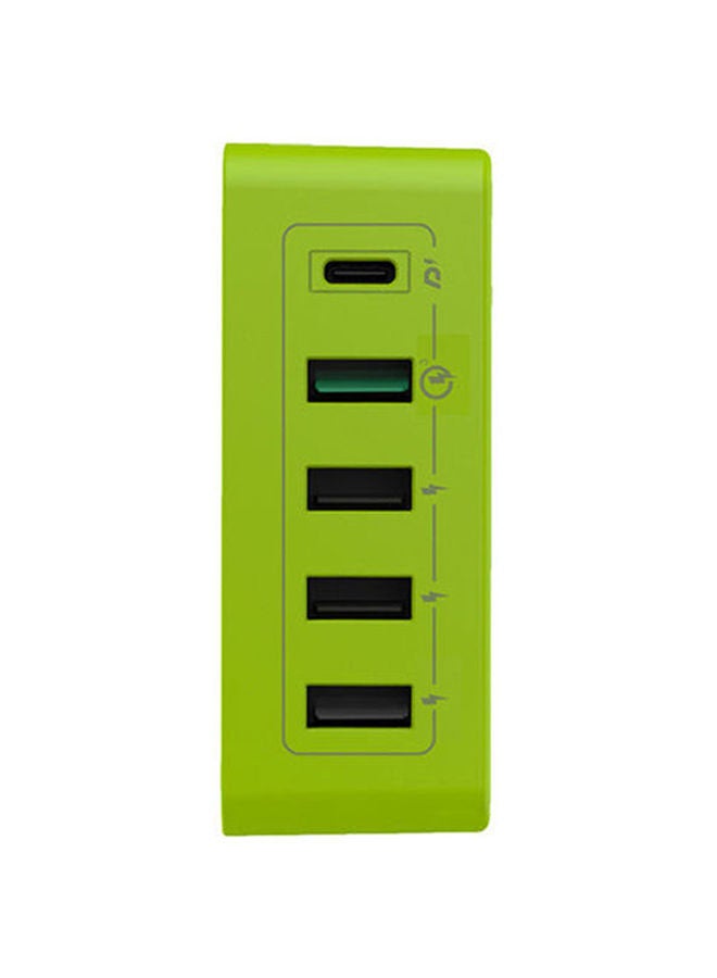 Goui - Kimba Light 5 Port 36W Powerful Desktop Charger Black/Green - Image 1