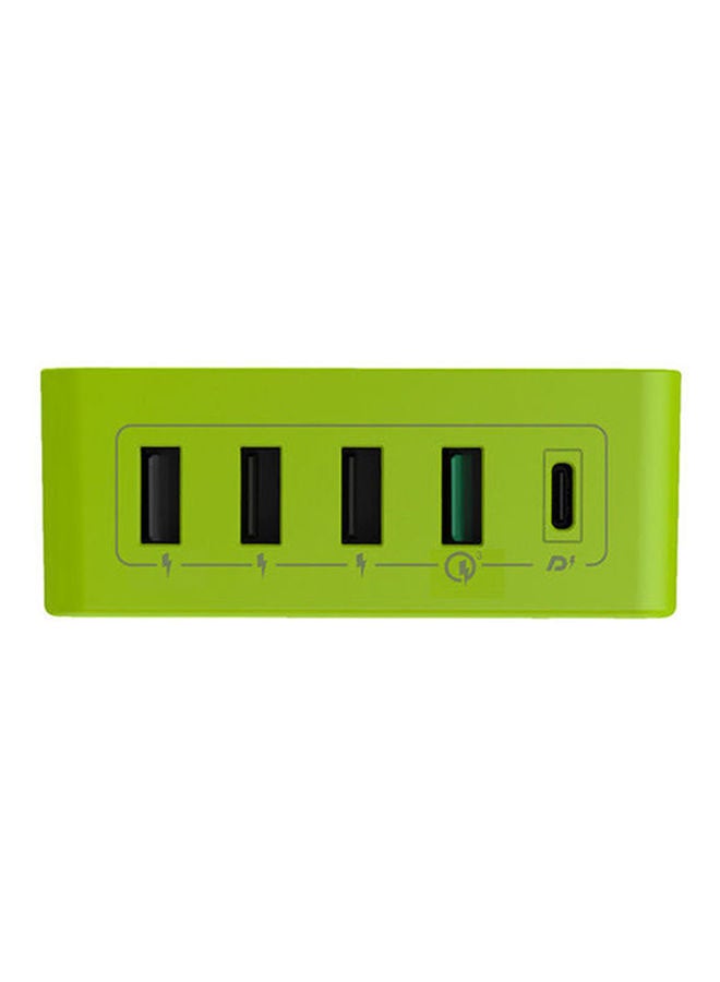 Goui - Kimba Light 5 Port 36W Powerful Desktop Charger Black/Green - Image 1