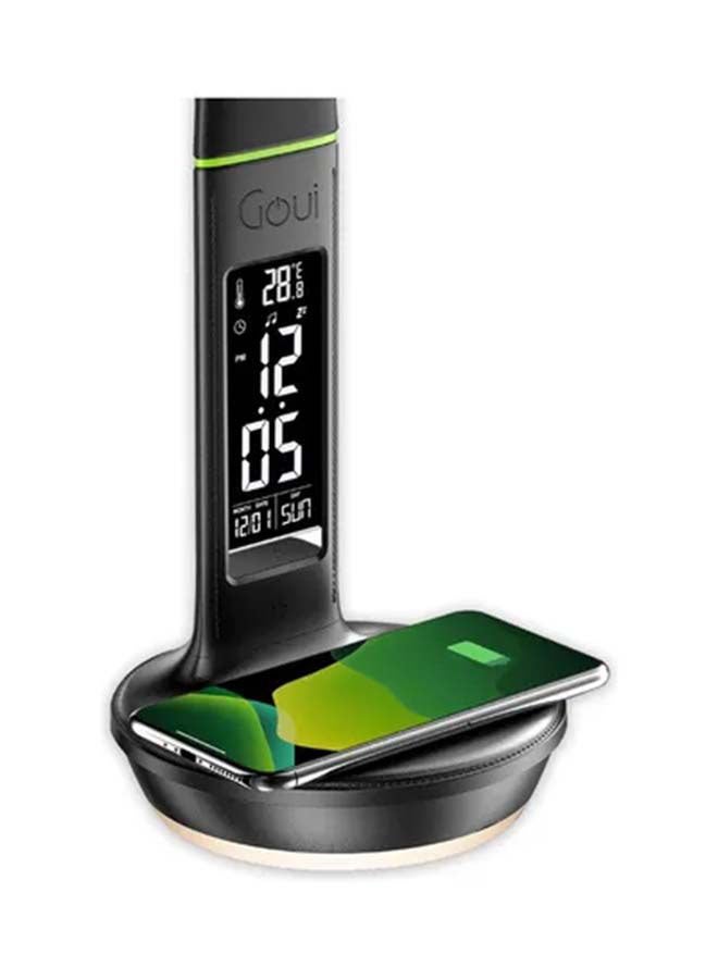 Goui - Nuru Plus Wireless Charger + D Lamp with HD VA Display, Clock, Alarm & Snooze Function – Supports Qi and Qualcomm 3.0 Technology, Dual Charging Ports, Night Light for Added Convenience and Time Managemen - Black - Image 1