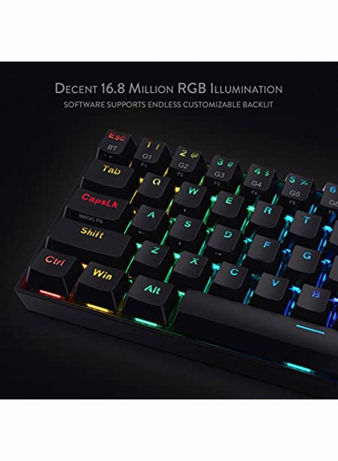 Redragon K530 Draconic 60% RGB لوحة مفاتيح ميكانيكية لاسلكية مدمجة، 61 مفتاحًا TKL مصممة 5.0 لوحة مفاتيح ألعاب بلوتوث مع مفاتيح بنية وإضاءة 16.8 مليون RGB للكمبيوتر الشخصي والكمبيوتر المحمول - v1668185533/N47454676A_6