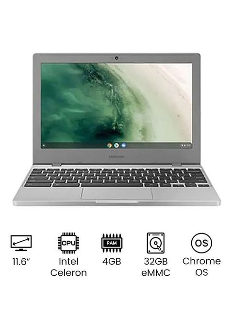 Chromebook 4 With 11.6-Inch HD Display, intel Celeron N4020 Processor / 4GB RAM / 32GB eMMC / Intel UHD Graphics 600 / Chrome OS /International Version English Platinum Titan