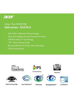 Acer SA270 27-inch, IPS, FHD, 75Hz, 4ms / UM.HS0EE.A07 - Gaming Monitor, Black Black - v1668185548/N52155549A_5