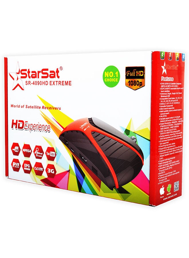 Full HD TV Satellite Receiver SR-4090 Black/Red Black/Red