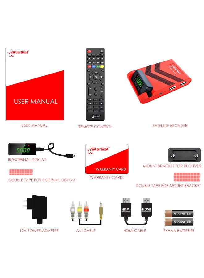 StarSat - Full HD TV Satellite Receiver SR-350HD Red/Blackv SR-350HD TRANSFORMER Red/Black - Image 1