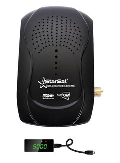 جهاز استقبال أقمار صناعية للتلفزيون بدقة كاملة الوضوح طراز SR-4080HD باللون الأسود SR-4080HD EXTREME أسود