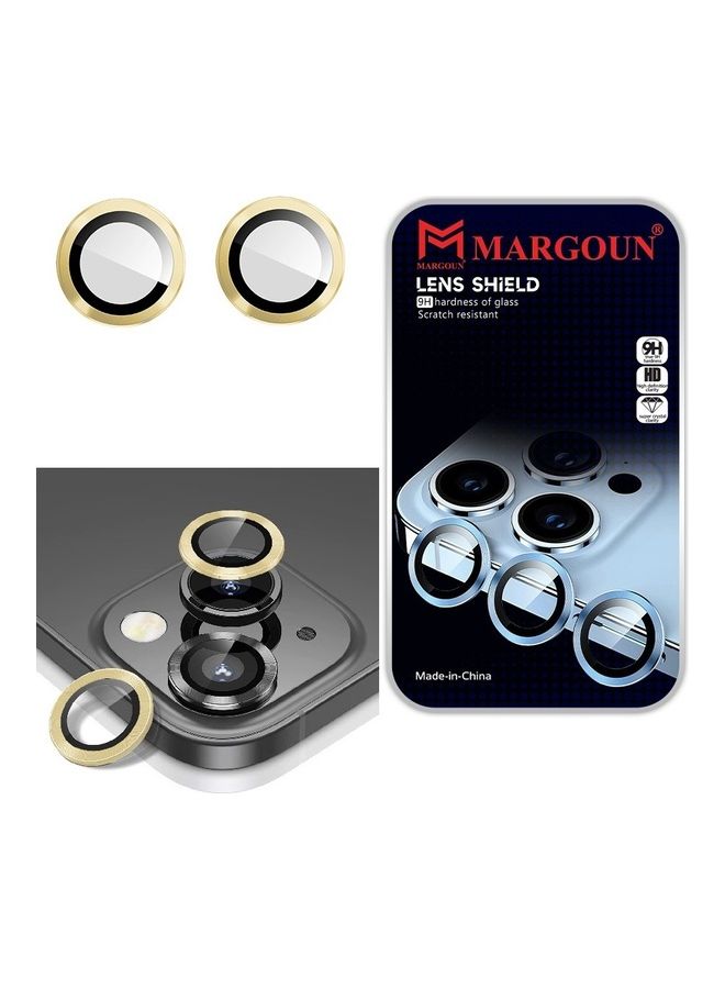 MARGOUN Camera Lens Protector 9H Tempered Glass Scratch Resistant HD Lens Shield For Apple iPhone 14 Plus Gold  - Image 1