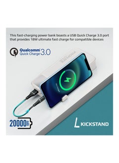 PROMATE 20000mAh Power Bank 20W USB-C PD Port and QC 3.0.White White  - Image 3