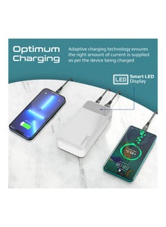 PROMATE 20000mAh Power Bank 20W USB-C PD Port and QC 3.0.White White  - Image 5