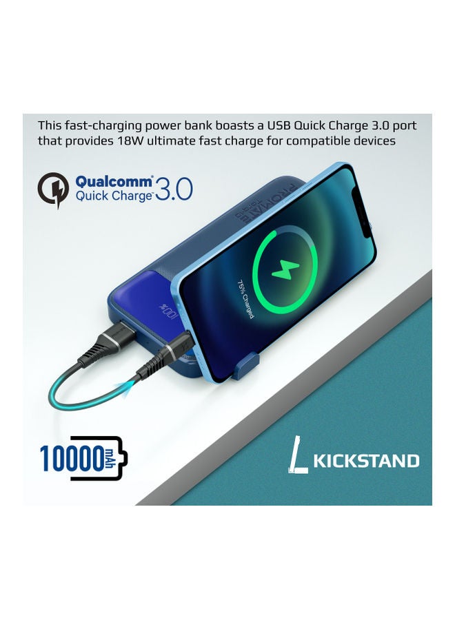 PROMATE - 10000 mAh Power Bank 20W USB-C PD Port and QC 3.0.Navy Navy - Image 1