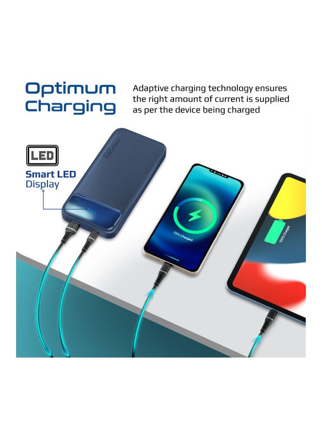 PROMATE - 10000 mAh Power Bank 20W USB-C PD Port and QC 3.0.Navy Navy - Image 1