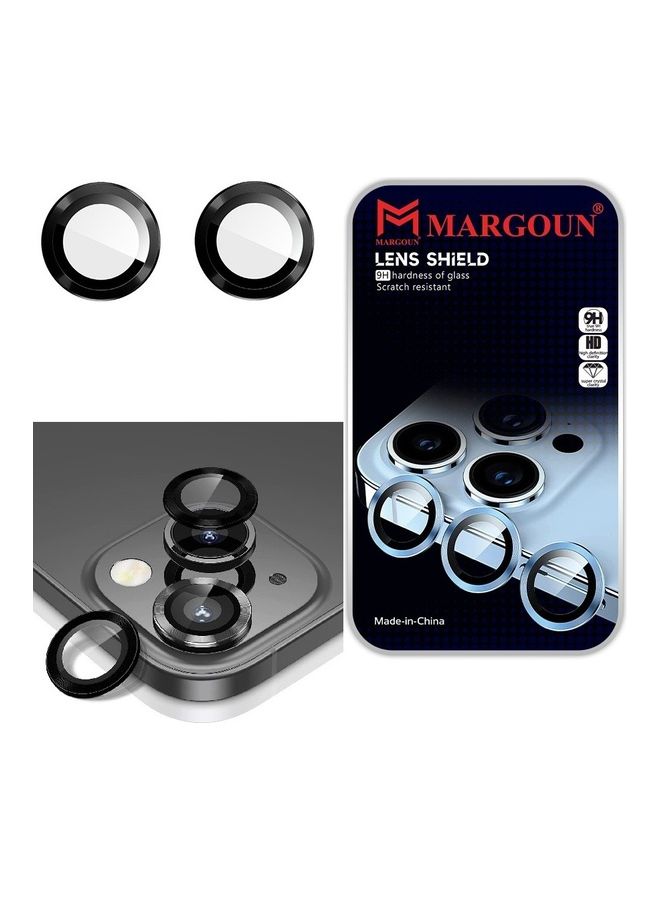 MARGOUN Apple iPhone 14 Camera Lens Protector 9H Tempered Glass Scratch Resistant HD Lens Shield Black  - Image 1