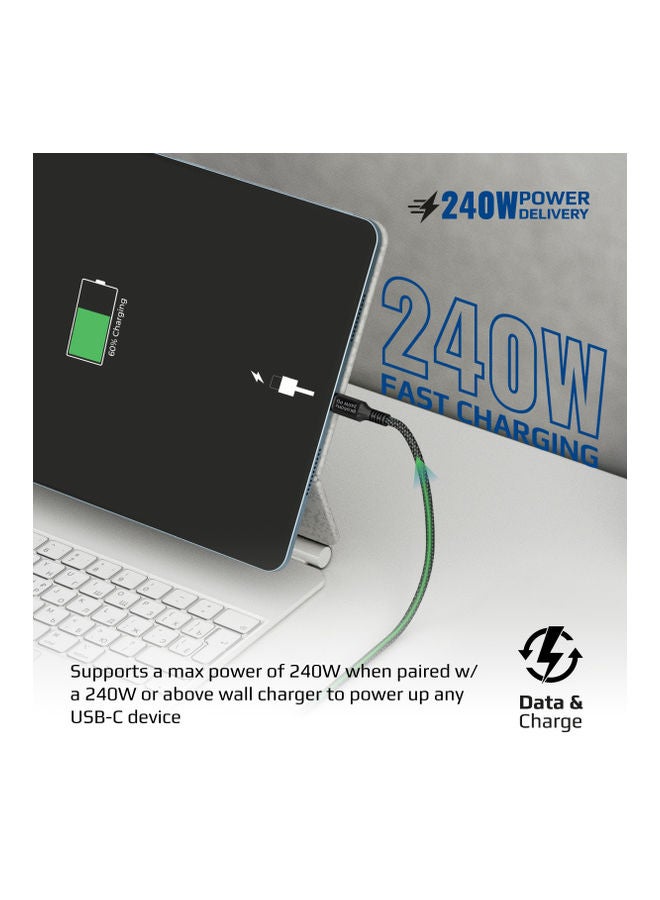 بروميت - كابل آيفون 15، كابل شحن سريع فائق السرعة 240 وات USB-C بطول 1 متر أسود أسود - Image 1