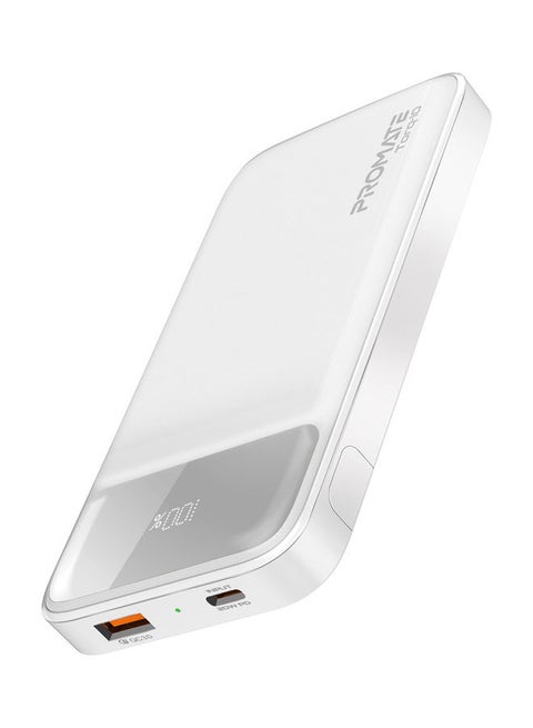 10000 mAh Power Bank 20W USB-C PD Port and QC 3.0.White White